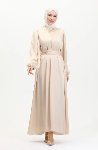 Avondjurk Van Verzameld Satijn 6372-08 Crème 6372-08