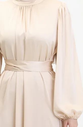 Avondjurk Van Verzameld Satijn 6372-08 Crème 6372-08
