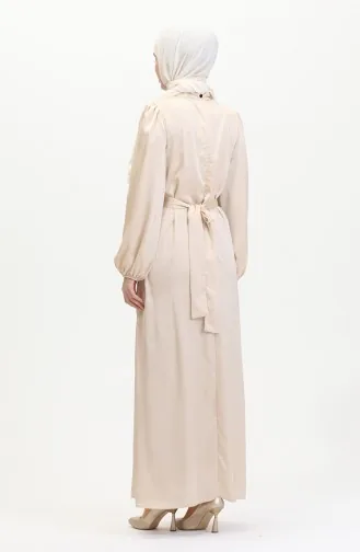 Avondjurk Van Verzameld Satijn 6372-08 Crème 6372-08