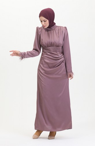 Abendkleid Aus Satin Mit Faltendetail 6374-02 Dusty Rose 6374-02