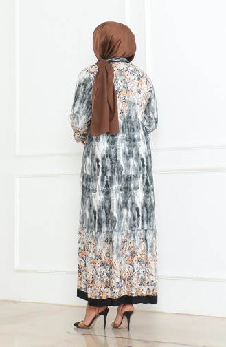 Robe Viscose à Motifs Grande Taille 5071-02 Gris 5071-02