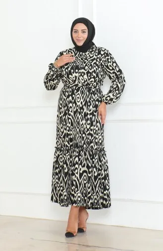 Robe à Volants Enveloppée à Motifs Epic 46-56 Taille 4571F-01 Noir 4571F-01