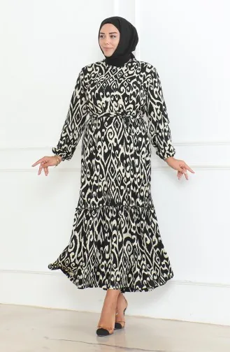 Robe à Volants Enveloppée à Motifs Epic 46-56 Taille 4571F-01 Noir 4571F-01