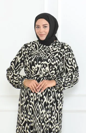Robe à Volants Enveloppée à Motifs Epic 46-56 Taille 4571F-01 Noir 4571F-01