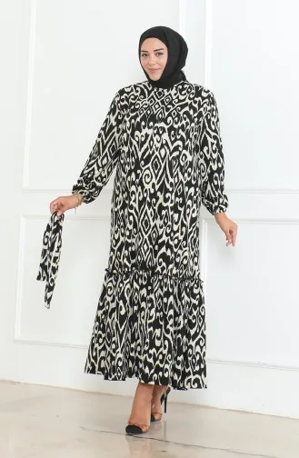 Robe à Volants Enveloppée à Motifs Epic 46-56 Taille 4571F-01 Noir 4571F-01