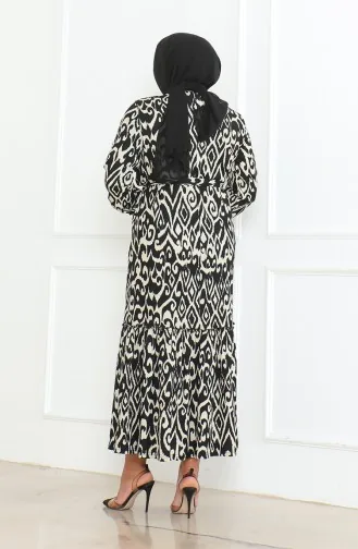 Robe à Volants Enveloppée à Motifs Epic 46-56 Taille 4571F-01 Noir 4571F-01