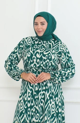 Robe à Volants Enveloppée à Motifs Epic 46-56 Taille 4571F-03 Vert 4571F-03