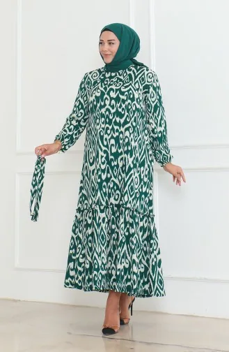 Robe à Volants Enveloppée à Motifs Epic 46-56 Taille 4571F-03 Vert 4571F-03