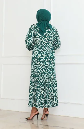 Robe à Volants Enveloppée à Motifs Epic 46-56 Taille 4571F-03 Vert 4571F-03