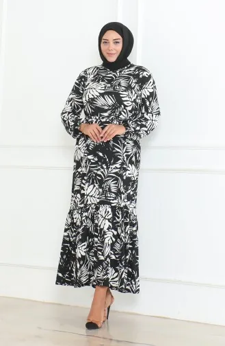 Robe à Volants Enveloppée à Motifs Epic 46-56 Taille 4571G-01 Noir 4571G-01