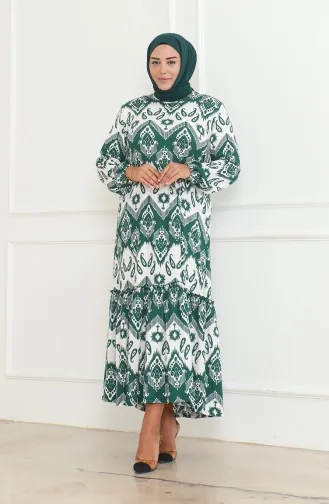 Robe à Volants Enveloppée à Motifs Epic 46-56 Taille 4571H-01 Vert 4571H-01