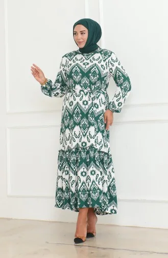 Robe à Volants Enveloppée à Motifs Epic 46-56 Taille 4571H-01 Vert 4571H-01