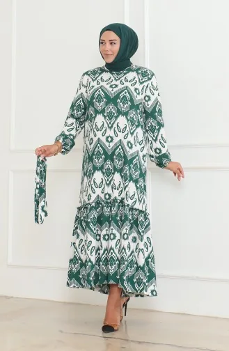 Robe à Volants Enveloppée à Motifs Epic 46-56 Taille 4571H-01 Vert 4571H-01