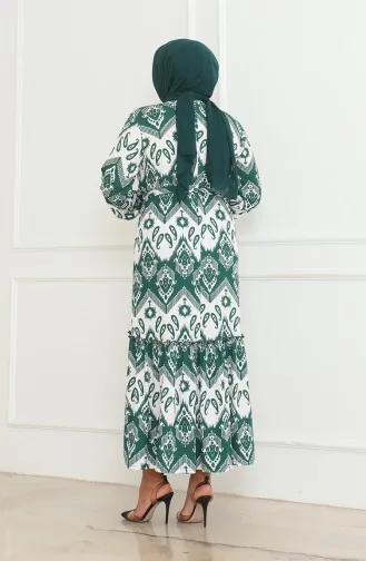 Robe à Volants Enveloppée à Motifs Epic 46-56 Taille 4571H-01 Vert 4571H-01
