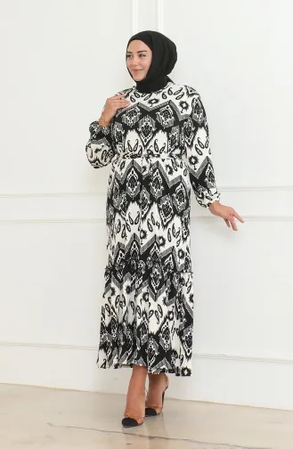 Robe à Volants Enveloppée à Motifs Epic 46-56 Taille 4571H-04 Noir 4571H-04