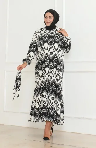 Robe à Volants Enveloppée à Motifs Epic 46-56 Taille 4571H-04 Noir 4571H-04