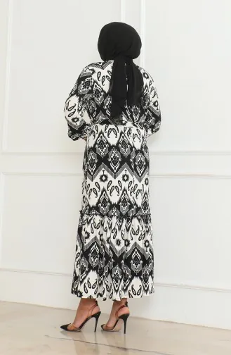 Robe à Volants Enveloppée à Motifs Epic 46-56 Taille 4571H-04 Noir 4571H-04