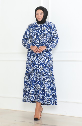 Robe à Volants Enveloppée à Motifs Epic 46-56 Taille 4571J-01 Indigo 4571J-01