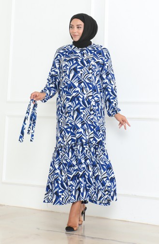 Robe à Volants Enveloppée à Motifs Epic 46-56 Taille 4571J-01 Indigo 4571J-01