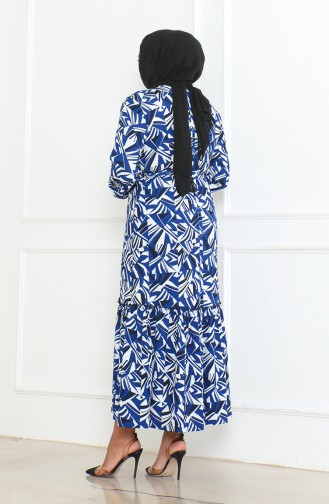 Robe à Volants Enveloppée à Motifs Epic 46-56 Taille 4571J-01 Indigo 4571J-01