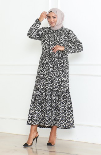 Robe à Volants Enveloppée à Motifs Epic 46-56 Taille 4571K-01 Noir 4571K-01