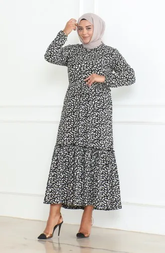 Robe à Volants Enveloppée à Motifs Epic 46-56 Taille 4571K-01 Noir 4571K-01