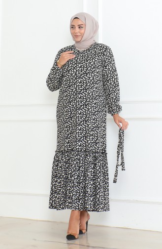 Robe à Volants Enveloppée à Motifs Epic 46-56 Taille 4571K-01 Noir 4571K-01