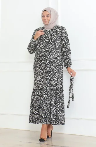 Robe à Volants Enveloppée à Motifs Epic 46-56 Taille 4571K-01 Noir 4571K-01