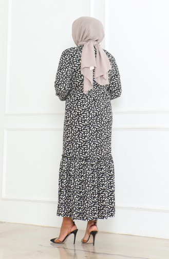 Robe à Volants Enveloppée à Motifs Epic 46-56 Taille 4571K-01 Noir 4571K-01