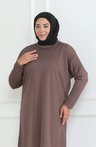 تونيك بيسك موسمي مقاس كبير 8738-01 بني 8738-01