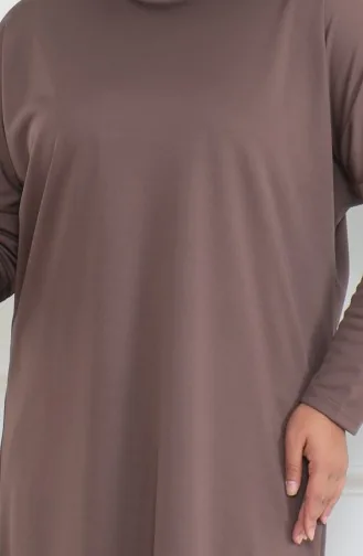 تونيك بيسك موسمي مقاس كبير 8738-01 بني 8738-01