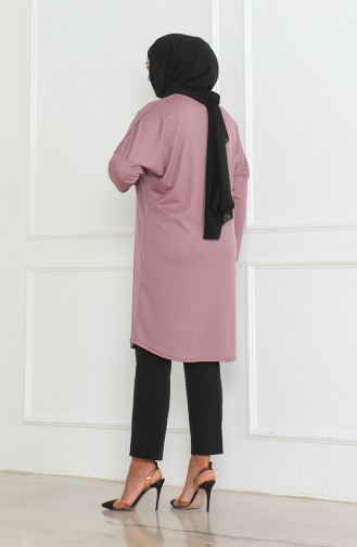 Plus Size Seasonal Comfortable Cut Basic Tunic 8738-02 Dusty Rose 8738-02