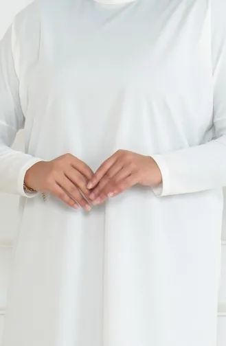 Grote Maat Seizoenscomfortabele Snit Basistuniek 8738-03 Wit 8738-03