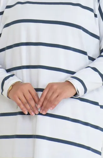 Plus Size Combed Cotton Relaxed Cut Tunic 8741-01 White 8741-01