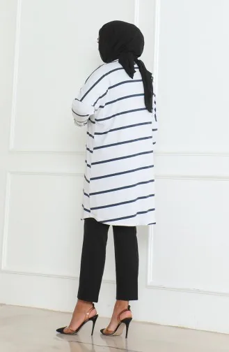 Plus Size Combed Cotton Relaxed Cut Tunic 8741-01 White 8741-01