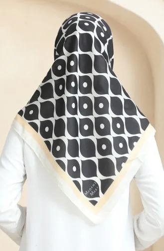 Weicher Baumwollschal 19090-03 Schwarz Beige 19090-03