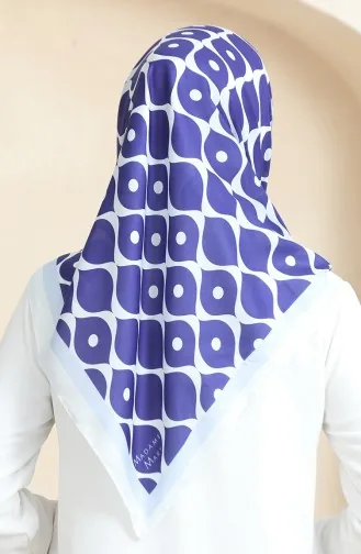 Weicher Baumwollschal 19090-04 Marineblau Creme 19090-04