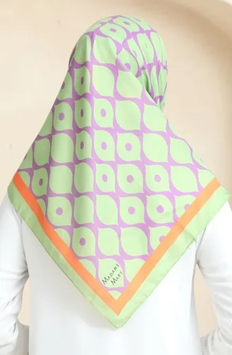 Weicher Baumwollschal 19090-08 Ölgrün Lila 19090-08