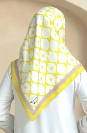 Soft Cotton Scarf 19090-09 white Yellow 19090-09