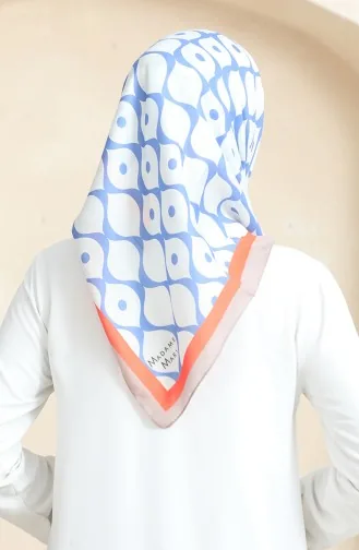 Echarpe Coton Doux 19090-11 Blanc Bleu Jean 19090-11