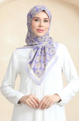 Weicher Baumwollschal 19090-16 Beige Flieder 19090-16