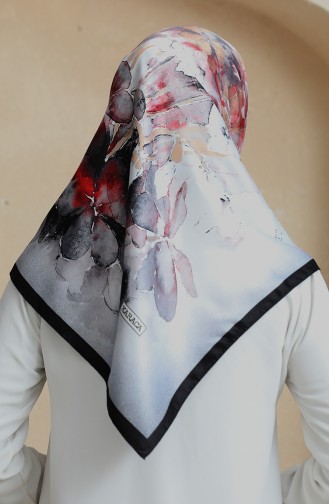 Karaca Rayon Sjaal 81068-08 Zwart Rood 81068-08