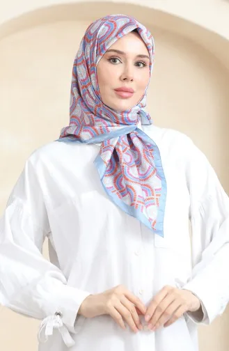 Karaca Echarpe Rayonne 81072-07 Bleu Glace Orange 81072-07