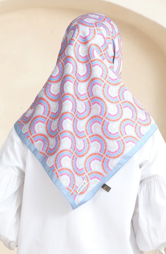 Karaca Rayon Eşarp 81072-07 Buz Mavisi Oranj