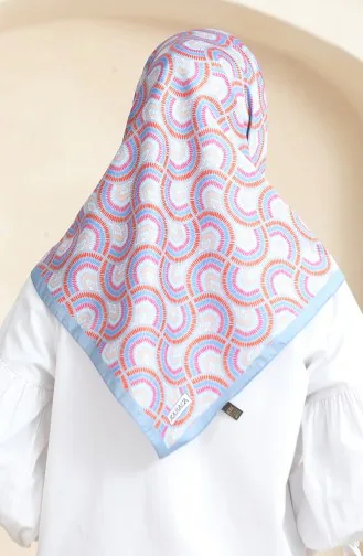 Karaca Echarpe Rayonne 81072-07 Bleu Glace Orange 81072-07