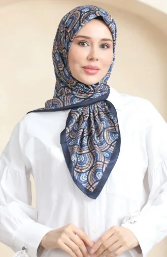 Karaca Rayon Eşarp 81072-11 Lacivert Gold