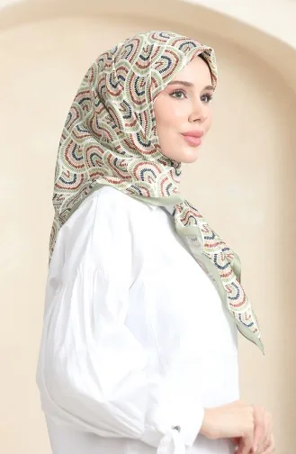 Karaca Echarpe Rayonne 81072-13 Carreau Vert Pistache 81072-13