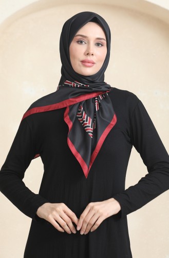 Karaca Rayon Scarf 81073-07 Black Burgundy 81073-07
