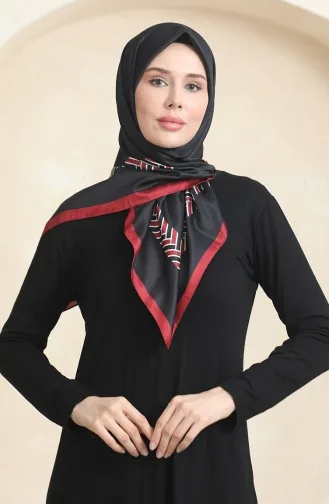 Karaca Rayon Scarf 81073-07 Black Burgundy 81073-07