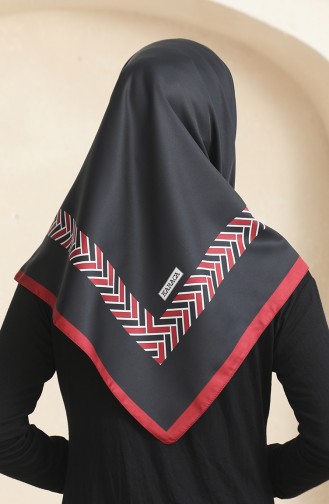 Karaca Rayon Scarf 81073-07 Black Burgundy 81073-07